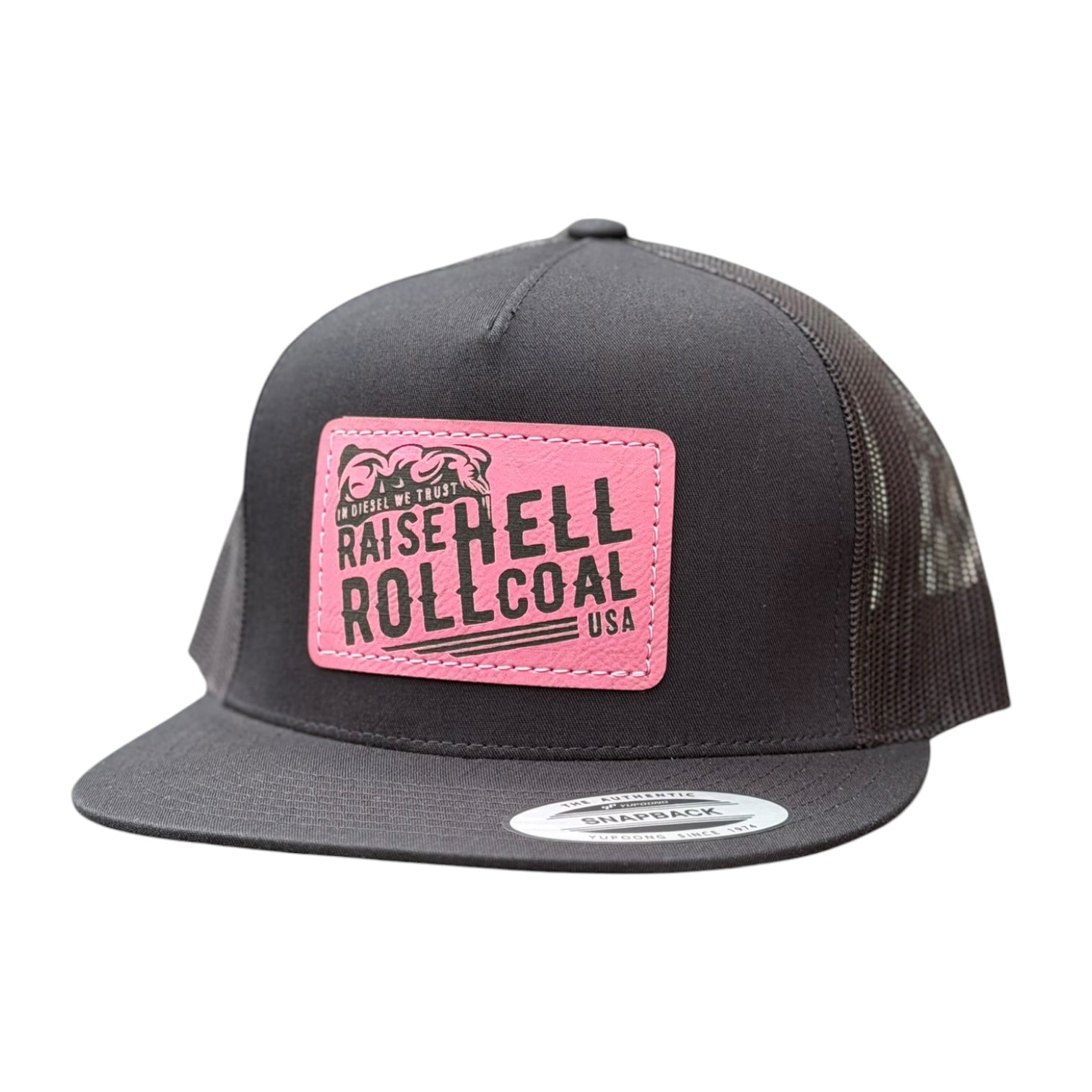 PINK LEATHER SNAPBACK